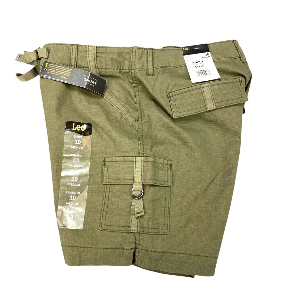 Lee Regular Fit Mid Rise Green Drawstring Mom Shorts 10‎ M MSRP: $44